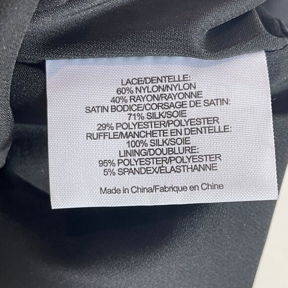 Tory Burch Womens 8 Bovary Lace Black Sheath Dress Ruffle Hem Short Sleeve - Picture 6 of 12